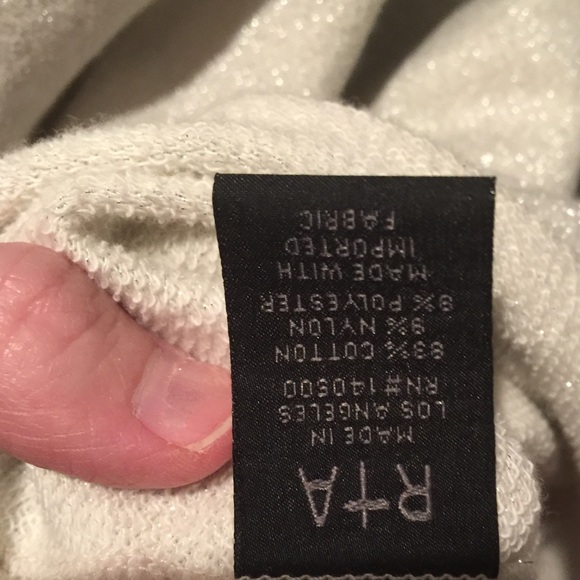 NWOT RtA Cutout Sweatshirt Dress Gold Metallic - Picture 5 of 6